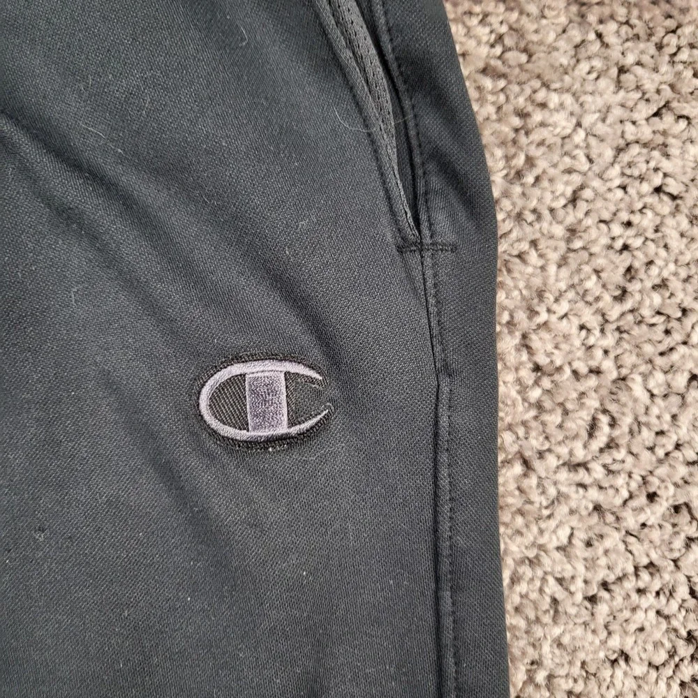 Champion Mens Black Track Training Pants P9446 Ankle Zips Size Large L Excellent